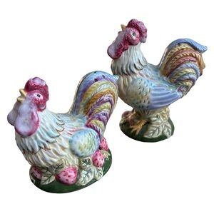 Vintage Chanticleer Hand Painted Salt & Pepper Shakers for The Zrike Company.
